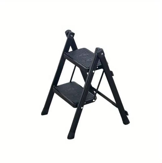 2-Step Folding Ladder Ergonomic, Non-Slip Pedal Steps, Portable Steel Ladder for Home, Kitchen, Office
