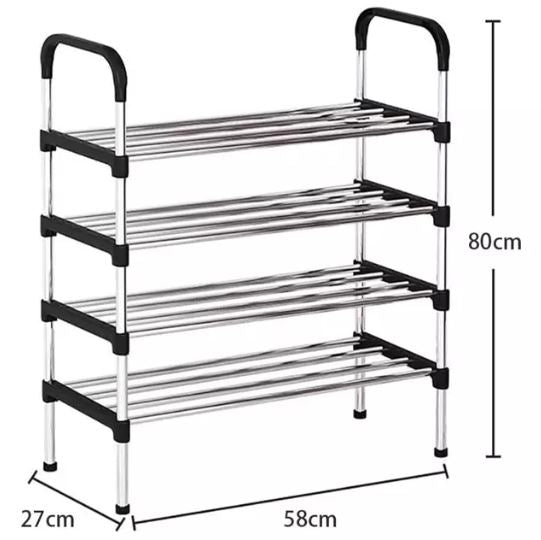 4 Layer Shoe Rack, Free Standing Shoe Rack Wardrobe Shoe Racks with Shelves for Entryway Garage Dorm