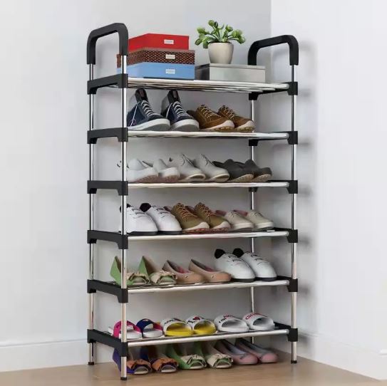 4 Layer Shoe Rack, Free Standing Shoe Rack Wardrobe Shoe Racks with Shelves for Entryway Garage Dorm
