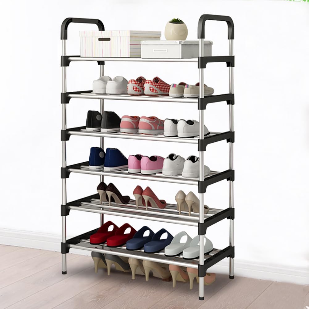 4 Layer Shoe Rack, Free Standing Shoe Rack Wardrobe Shoe Racks with Shelves for Entryway Garage Dorm