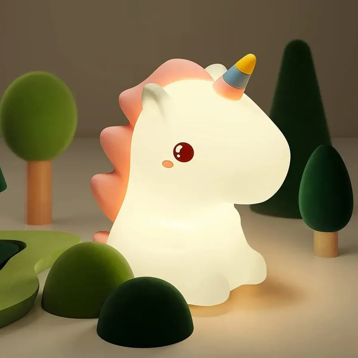 Cute Sleeping Lamp LED Night Light - Soft Glow, Color Changing, Dimmable Bedside Lamp