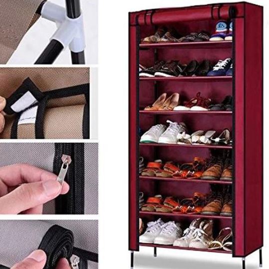 7 Layers Shoe Rack With Fabric Cover