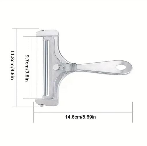 1Pc Stainless Steel Wire Cheese Slicer Adjustable Thickness Cheese Cutter for Soft, Semi-Hard Cheese Kitchen Cooking Tool