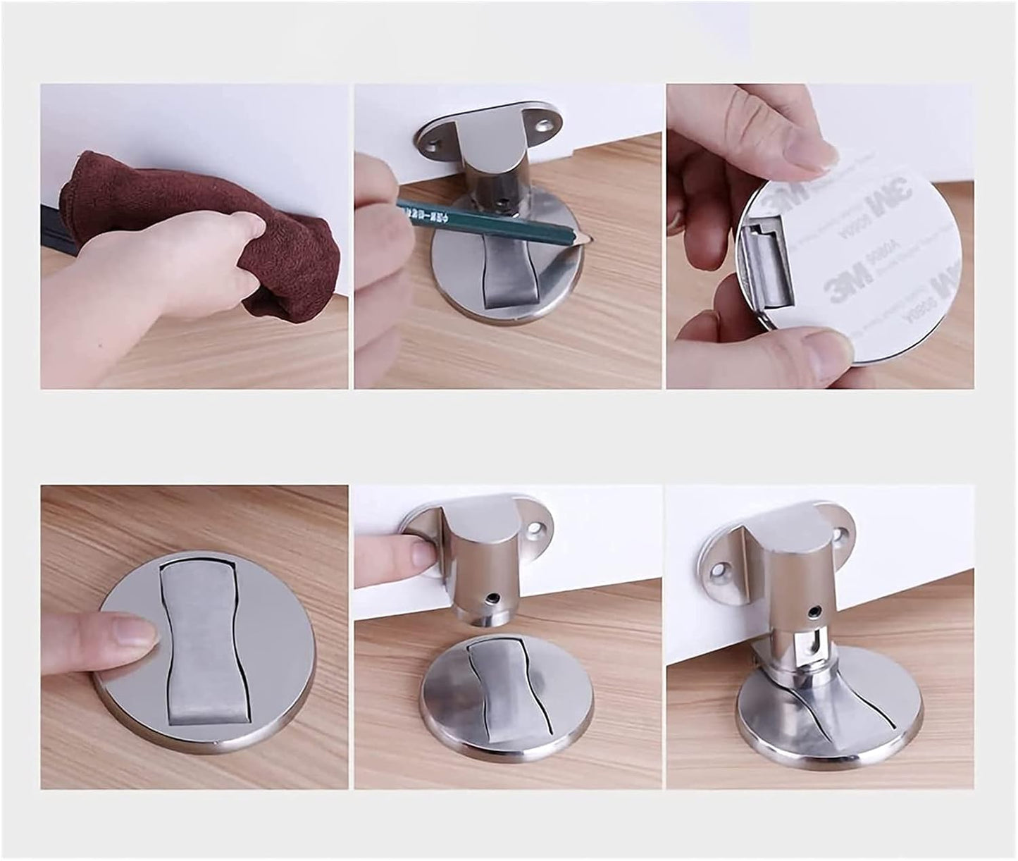 Adjustable Invisible Magnetic Door Stopper Punch-Free Windproof Mechanical Self-Locking Door Stopper