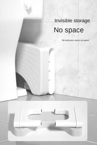 Adult Toilet Step Stool with Non-Slip Footrest - Comfortable Bathroom Accessory, Durable Plastic