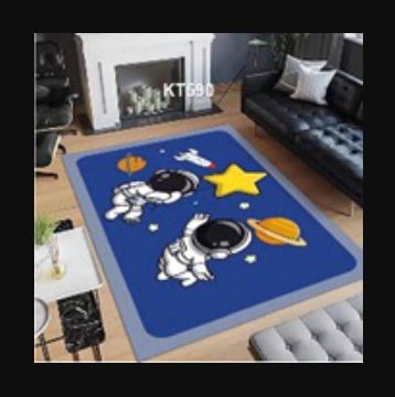 Astronaut Space Starry Solar System Non Slip Floor Mats for Living Dinning Room Bedroom Kitchen Hallway Office Modern Home Decorative