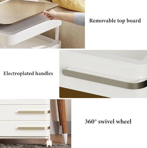Bedside Décor & Storage Table, Side Table Storage Drawers