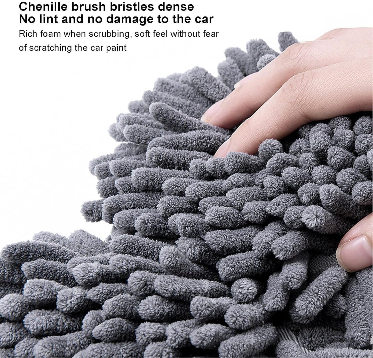 Microfiber Car Wash Brush, Telescopic Car Cleaning Brush, Microfibre Car Wash Brush Mop 360° Rotating