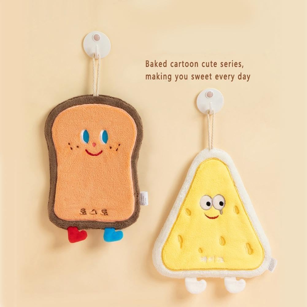 1Pc Cute Cartoon Character Hanging Towel, Absorbent Handkerchief Fabulous Cleaning for Step and Hand Puff