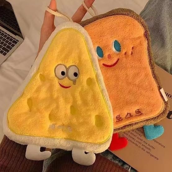 1Pc Cute Cartoon Character Hanging Towel, Absorbent Handkerchief Fabulous Cleaning for Step and Hand Puff