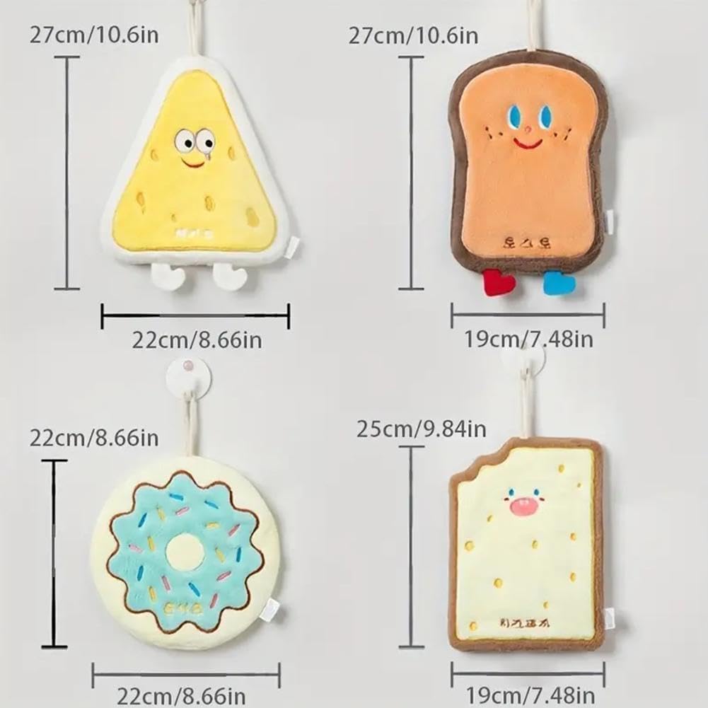 1Pc Cute Cartoon Character Hanging Towel, Absorbent Handkerchief Fabulous Cleaning for Step and Hand Puff