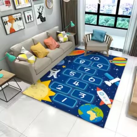 Children Hopscotch Play Mat Soft Non Slip Play Floor Mats for Boys Girls Bedroom Playroom