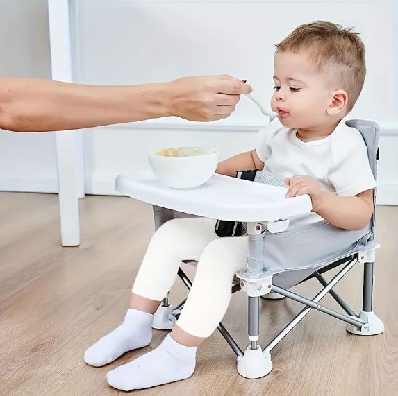 1pc Children's Folding Dining Chair, Portable, Detachable Plate, Suitable For Baby At Home Eating And Outdoor Picnic Dining Chair