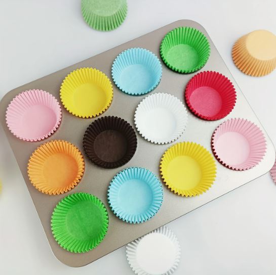 100pcs, Colorful Baking Cupcake Liners, Oil-proof Paper Holders For Cakes And Muffins, Cupcake Wrappers Holders