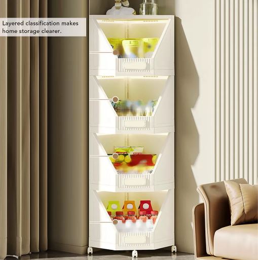 Corner Storage Cabinet Shelf for Bedroom Home