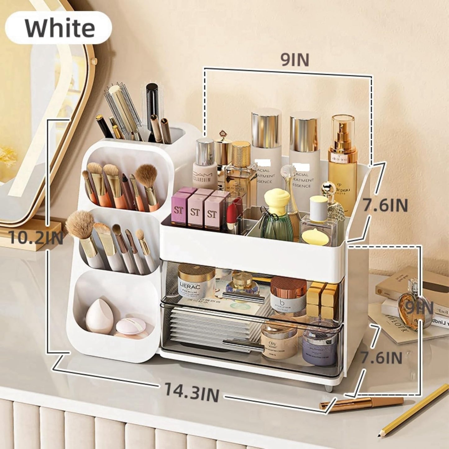 Multi-Functional Large Capacity Cosmetics Storage Shelf Organizer