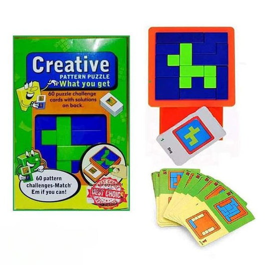 Creative Pattern Puzzle Game Blocks, 60 Pattern Challenge For Kids