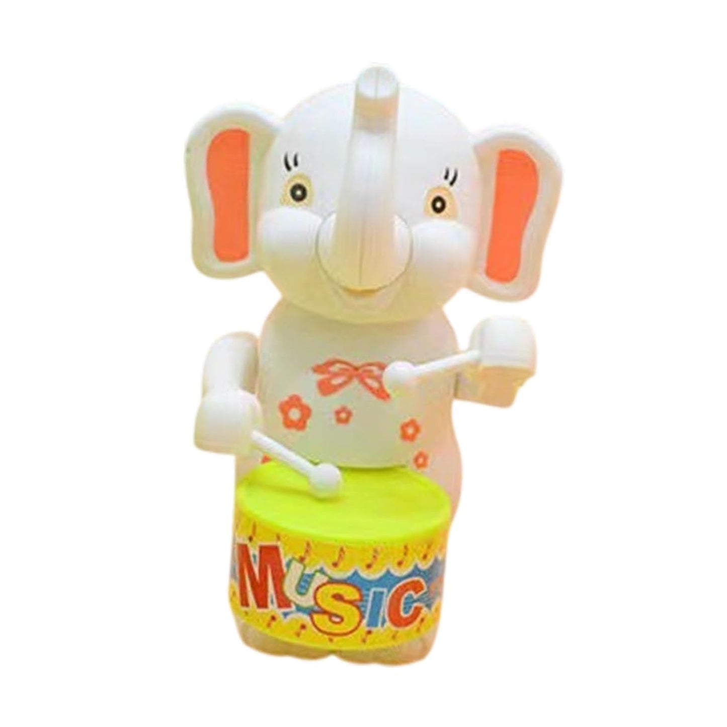Drumming Toy Clockwork Powered Animal Drum Toy for Kids for 3+ Year Old Kids Elephant