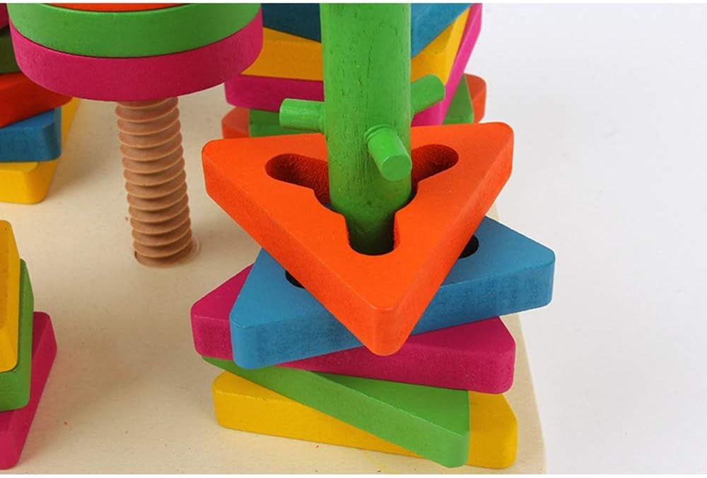 Five-Column Pile Building Blocks Toys Children Early Education Puzzle, Hand-eye Coordination Training Toys