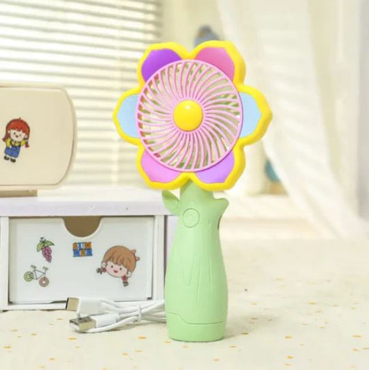 Chargable 3 Speed Flower Hand Fan