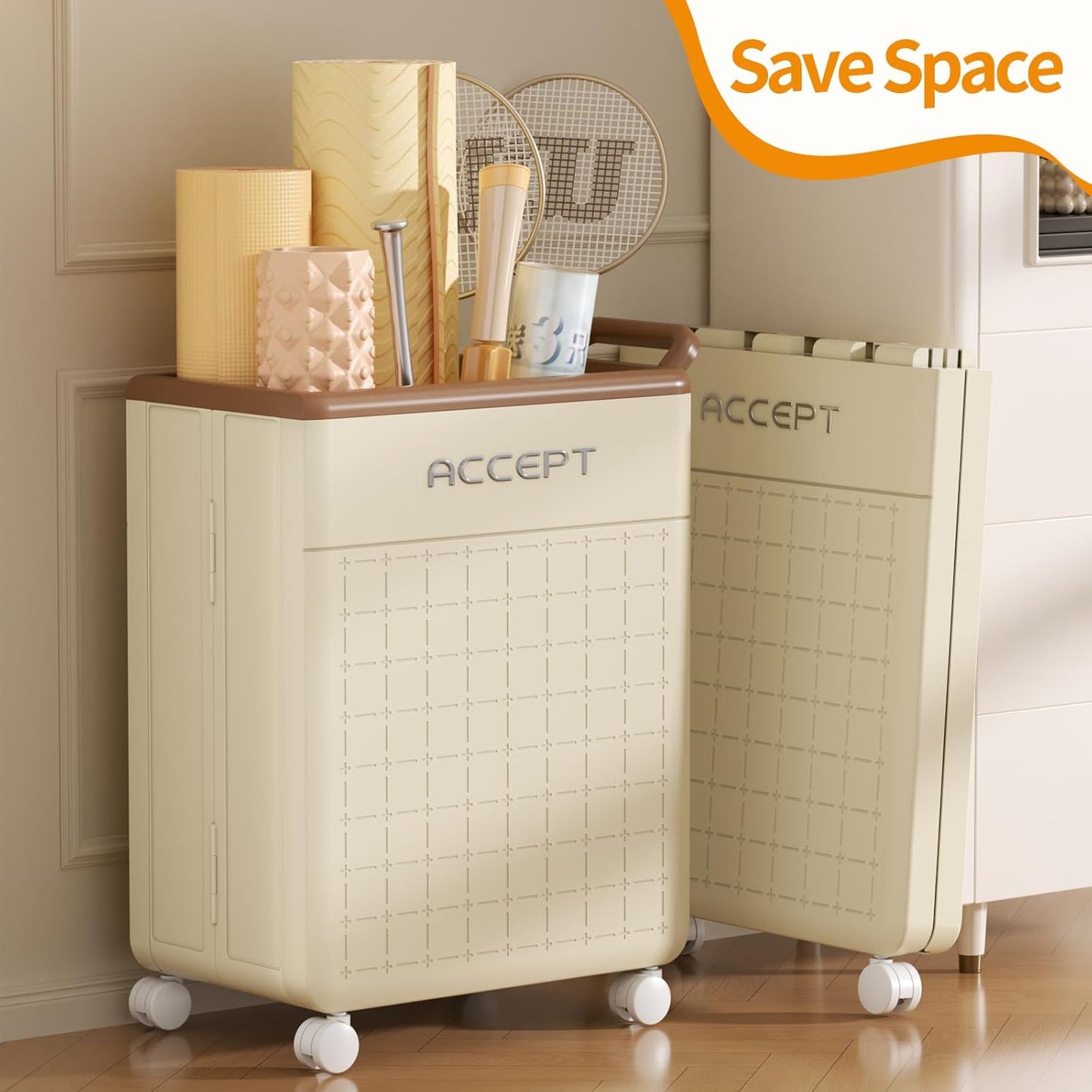 Foldable Storage Box - Foldable Storage Bin/Basket for Sports Equipment, Dirty Clothes, Toys