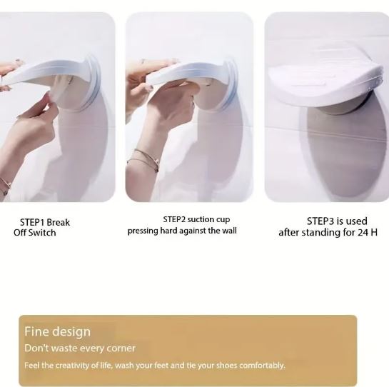 Foot Shower Pedal, Shower Foot Rest, Foot Rest Suction Cup Step