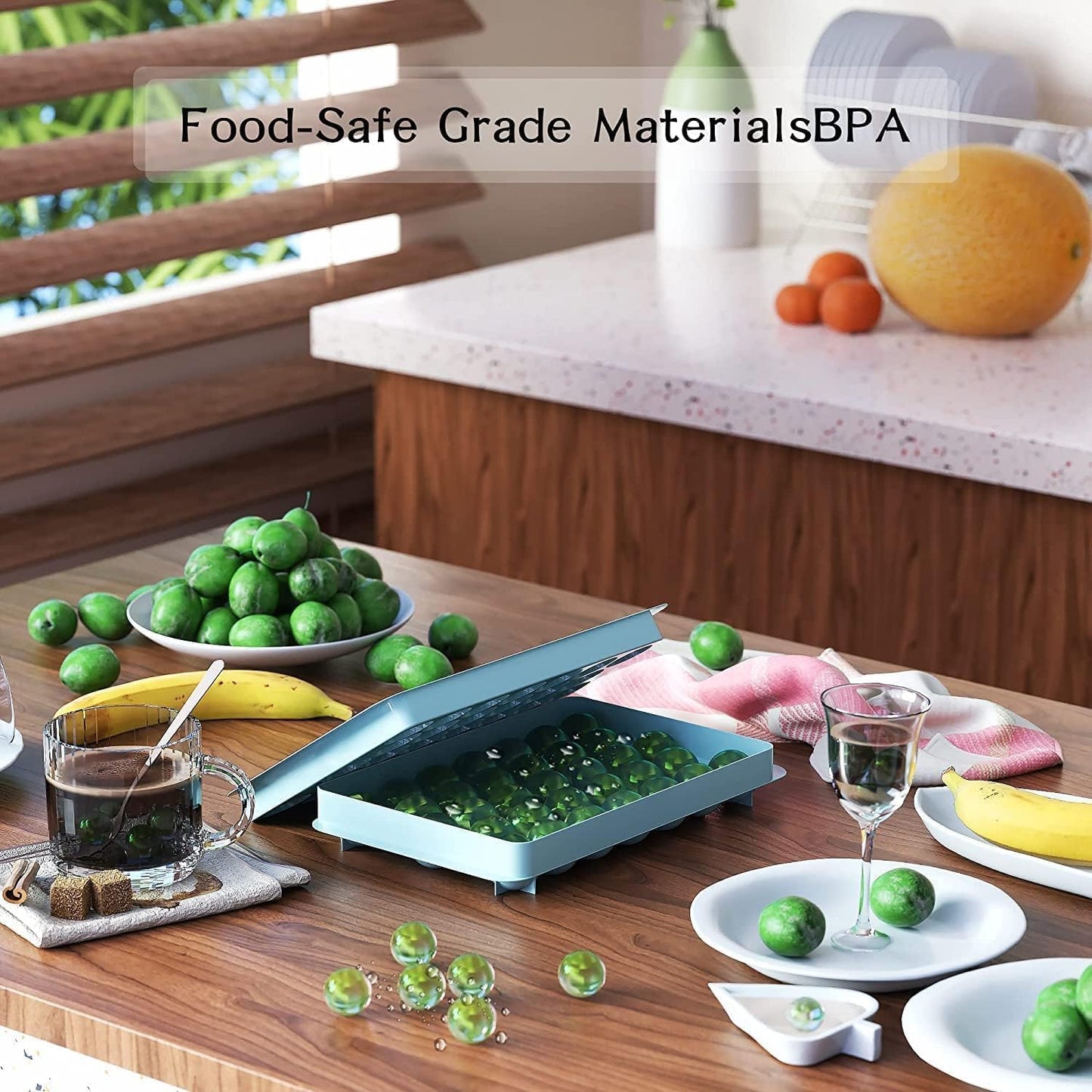 Plastic Mini Ice Ball Round Ice Cube Tray with Lid