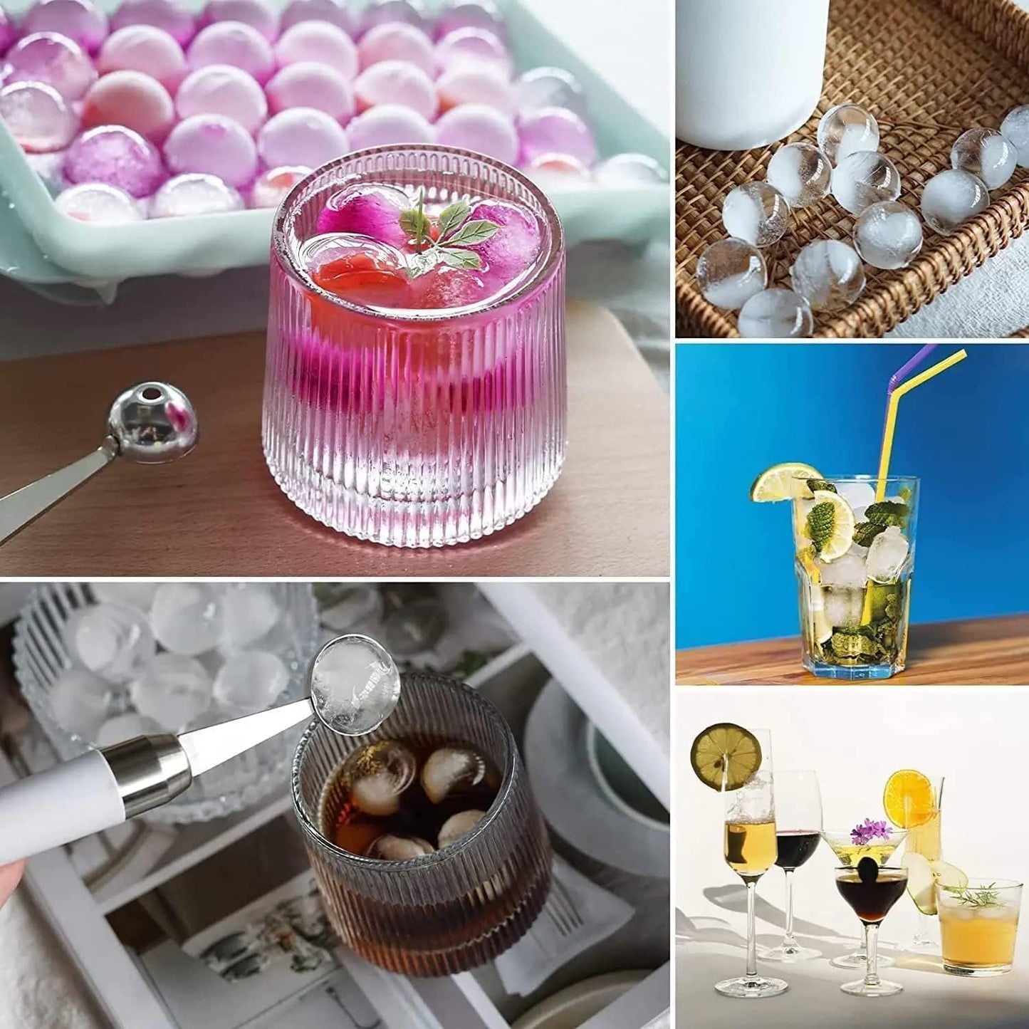 Plastic Mini Ice Ball Round Ice Cube Tray with Lid