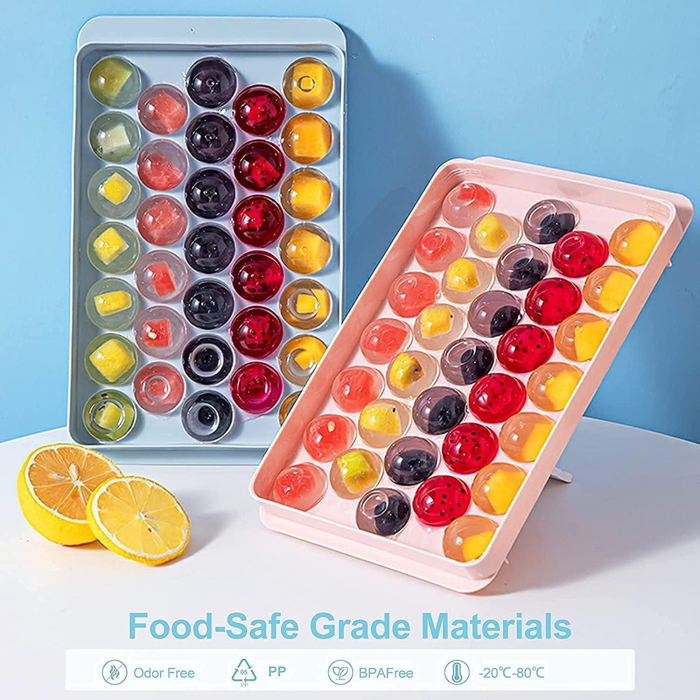 Plastic Mini Ice Ball Round Ice Cube Tray with Lid