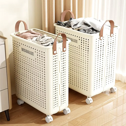 Large Capacity Movable Folding Laundry Basket