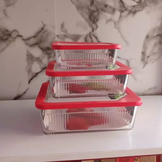 (Pack of 3) Limon Unbreakable Glass Food Container Set