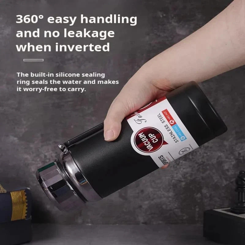 Matte Stainless Steel Vacuum Bottle 800 ml Keeps Hot and Cold