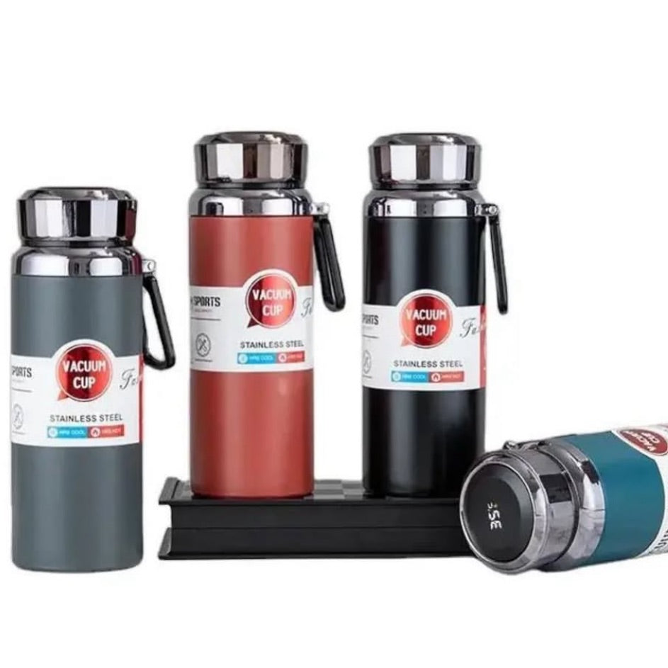 Matte Stainless Steel Vacuum Bottle 800 ml Keeps Hot and Cold