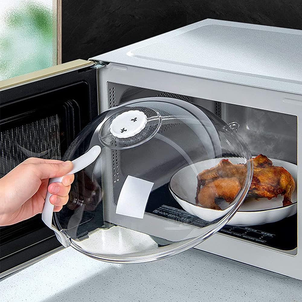 Microwave Food Cover, Anti-Splash Microwave Cover with Handle