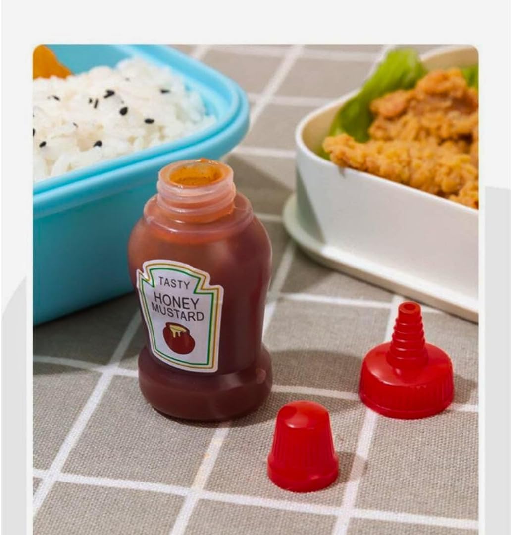 (Pack of 2) Mini Ketchup Mustard Squeeze Bottles - 25ml Capacity