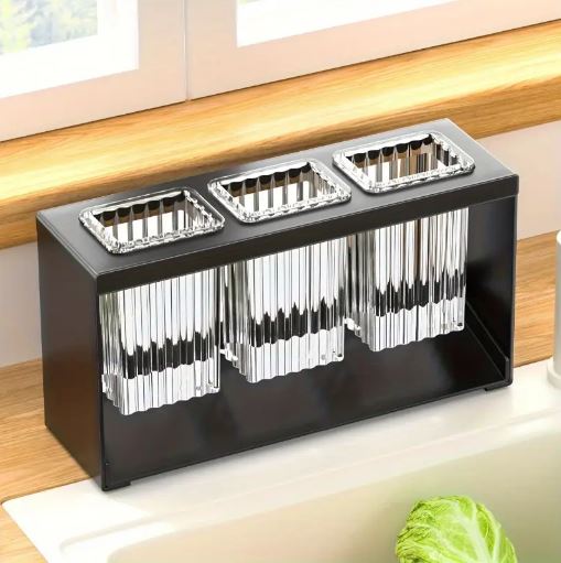 Multi-Functional Kitchen Utensil Organizer, Chopstick Holder & Utensil Compartments for Knives, Forks & Spoons