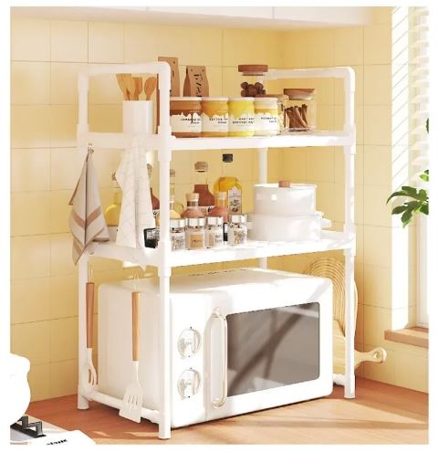 1pc Modern Multi-Functional Kitchen Storage Rack, Floor Mount Organizer Shelf for Spices and Condiments