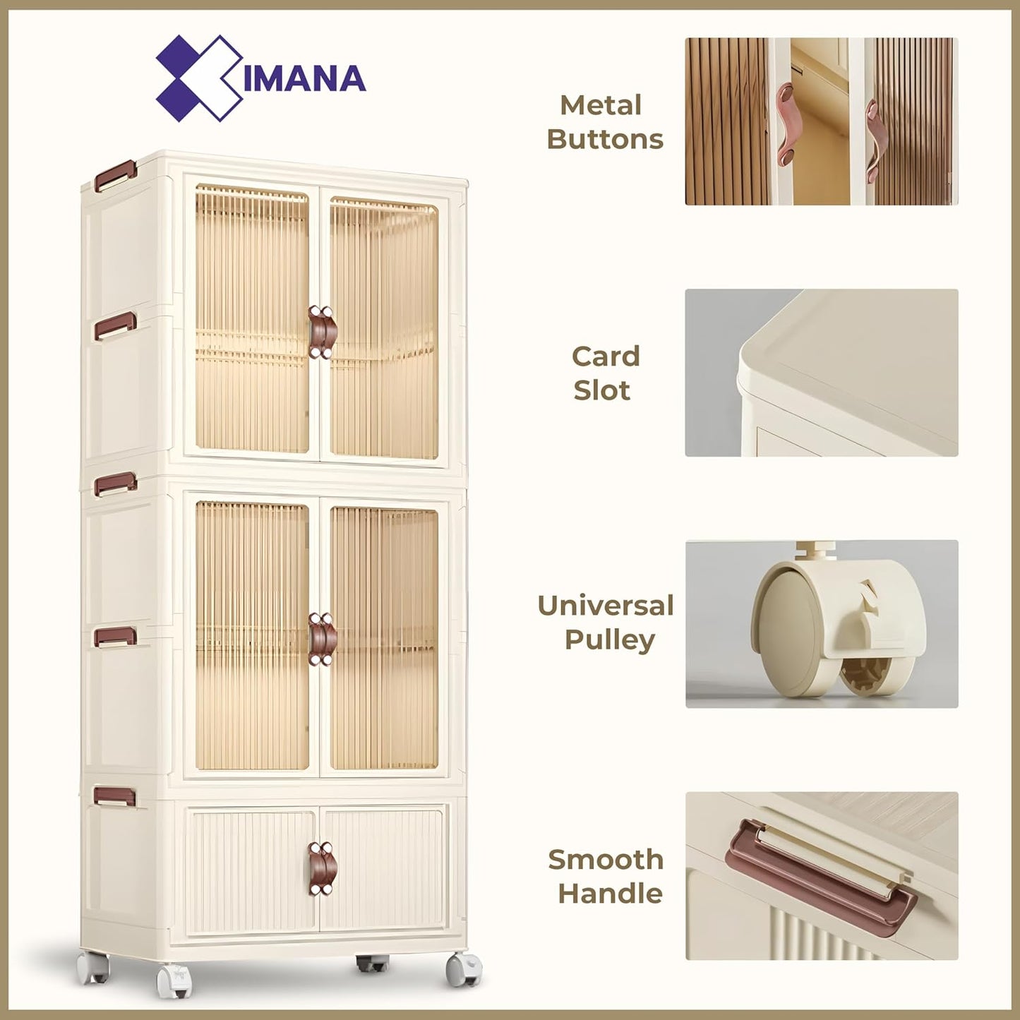 3 Layers Stylish Multi-Functional Storage Cabinet & Childrens Wardrobe, Portable Closet for Kids
