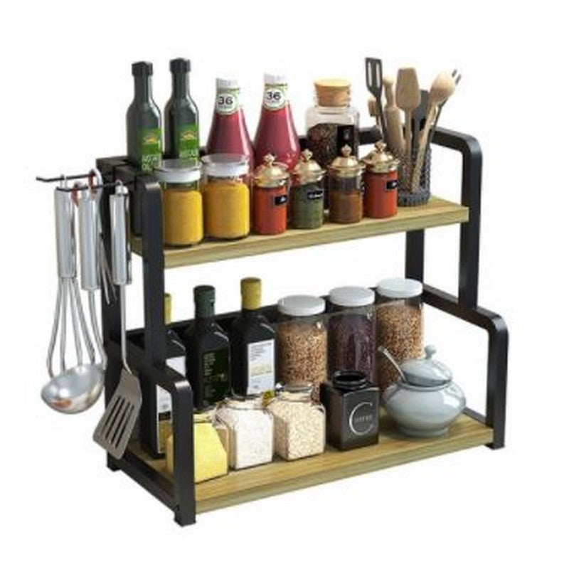 Multi-Layer High-End Table Spice Rack - Countertop Storage Organizer Shelf - Sauce, Oil, Bottle, Seasoning Rack