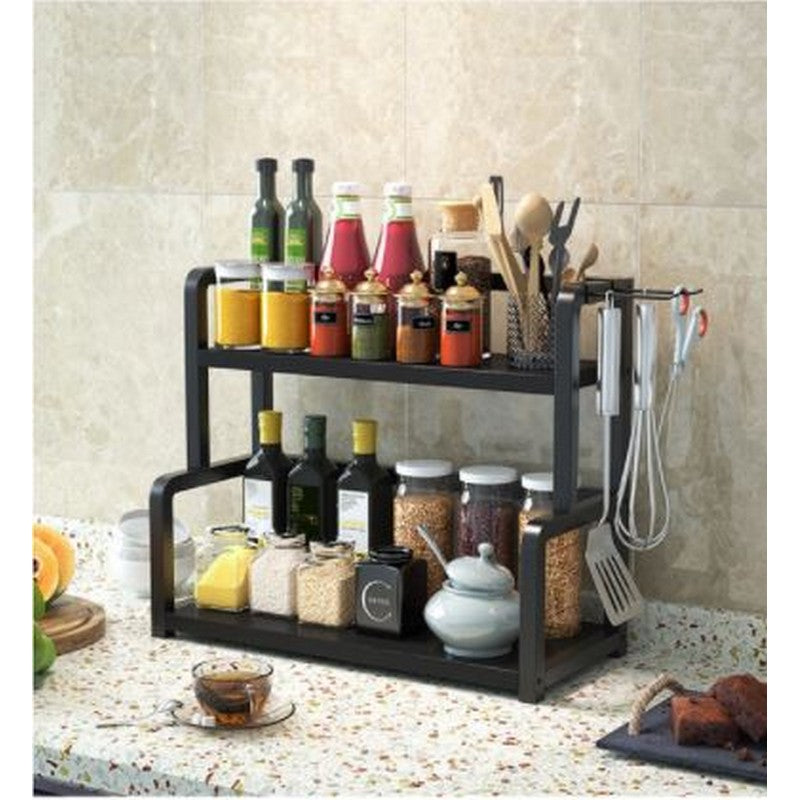 Multi-Layer High-End Table Spice Rack - Countertop Storage Organizer Shelf - Sauce, Oil, Bottle, Seasoning Rack