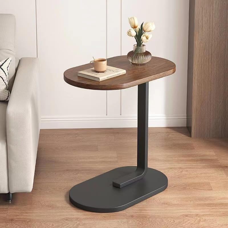 Multifunctional C-Shaped Side Table - Hardwood Sofa Side Table & TV Tray, Perfect Choice for Living Room, Bedroom, And Bedside.