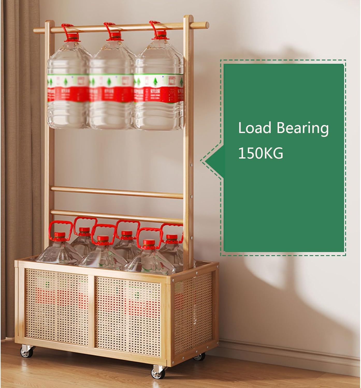 Multifunctional Bamboo Clothes Hanger, Freestanding Bamboo Clothes Rack