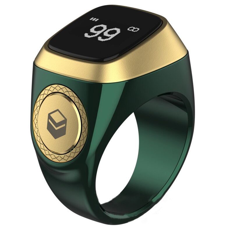 New Digital Tasbih Ring with Tally Counter Prayer Time Vibration Reminder, and Waterproof Design