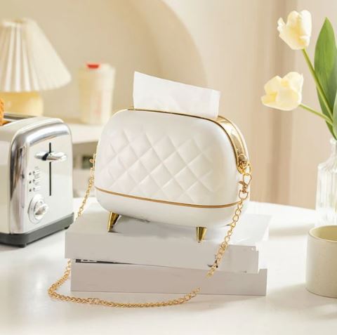 CREATIVE PLASTIC BAG TISSUE BOX WITH SPRING HOLDER FOR HOME