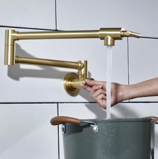 Pot Filler Kitchen Faucet Double-Handle Wall Mount