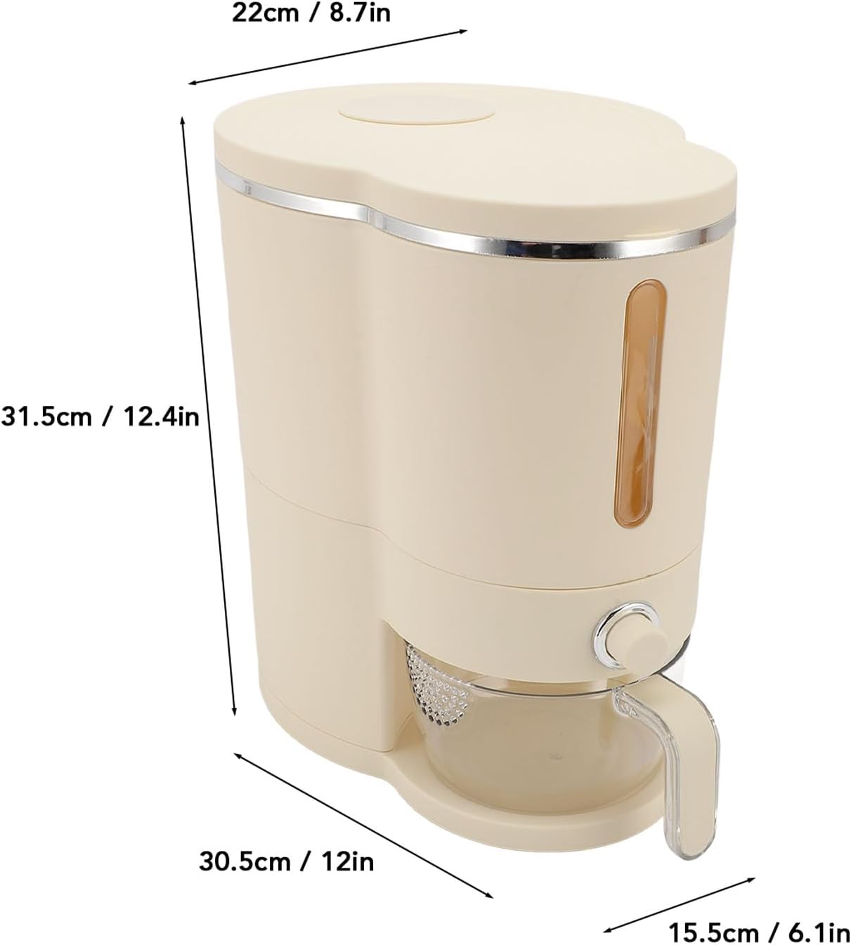 Moistureproof Rice Dispenser with Lid Measuring Cup, Cereal/Rice Dispenser Bucket Food Organization for Home Kitchen