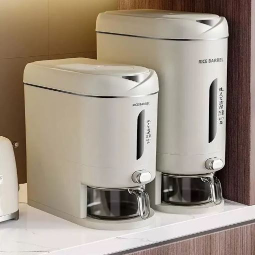 Rice Dispenser Storage Container Sealed Grain Cereal Dispenser Storage Box With Measuring Cup