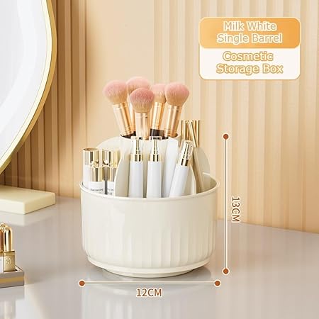 Rotating Makeup Organizer, Cosmetic Storage Box, Advanced Cream Style Desktop