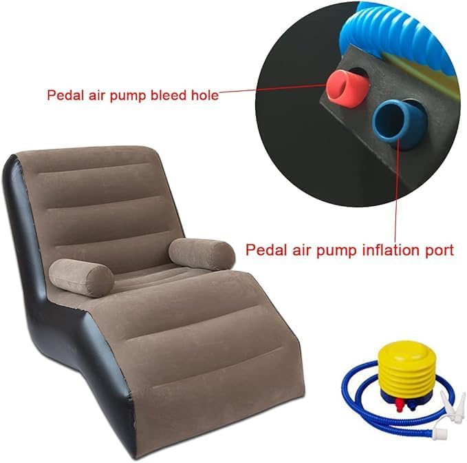 S-Shaped Inflatable Lazy Sofa Chair - Perfect for Home, Travel, Camping, Office, and Outdoor Activities