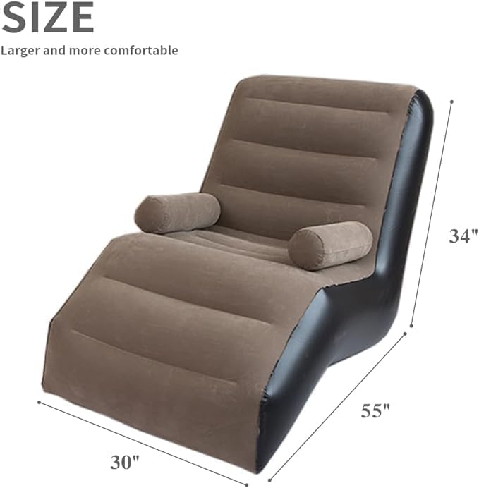 S-Shaped Inflatable Lazy Sofa Chair - Perfect for Home, Travel, Camping, Office, and Outdoor Activities